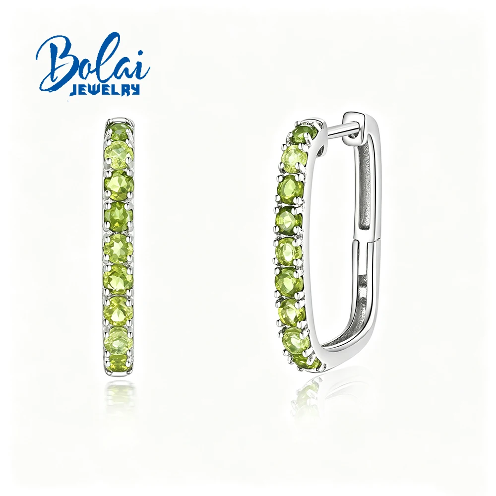 Exquisite Natural Peridot Gemstone Earrings 925 Sterling Silver Fine Jewelry For Women'S Anniversary Proposal Gift