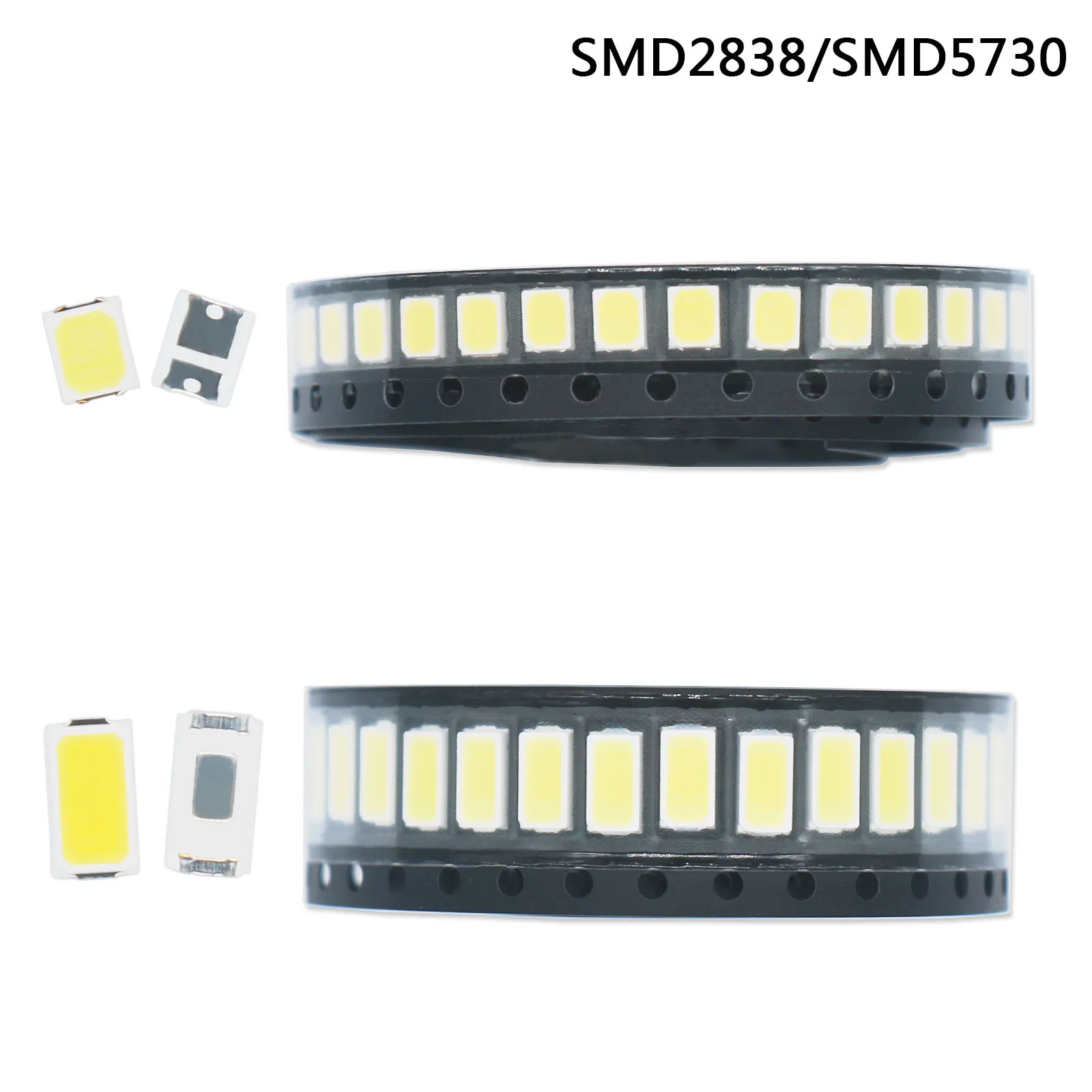 

100pcs 0.5W SMD5730 SMD2835 DC3V LED COB Chip Lamp Beads Light White Warm 120mA 60-65lm Surface Mount PCB Emitting Diodes Lamp