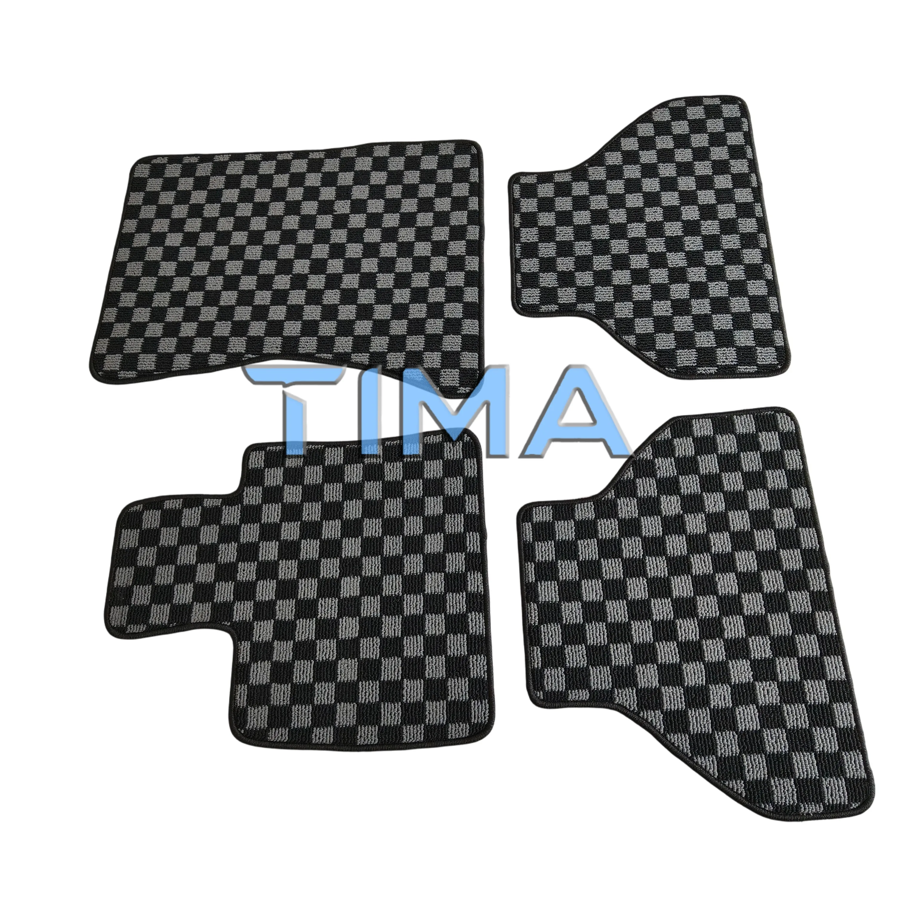 Dice Car Floor Mat Accessories Classical  Anti-Slip Checkered Print Floor Foot Pad Mats 4PCS For 2007-2012 BMW X5  E70 LHD