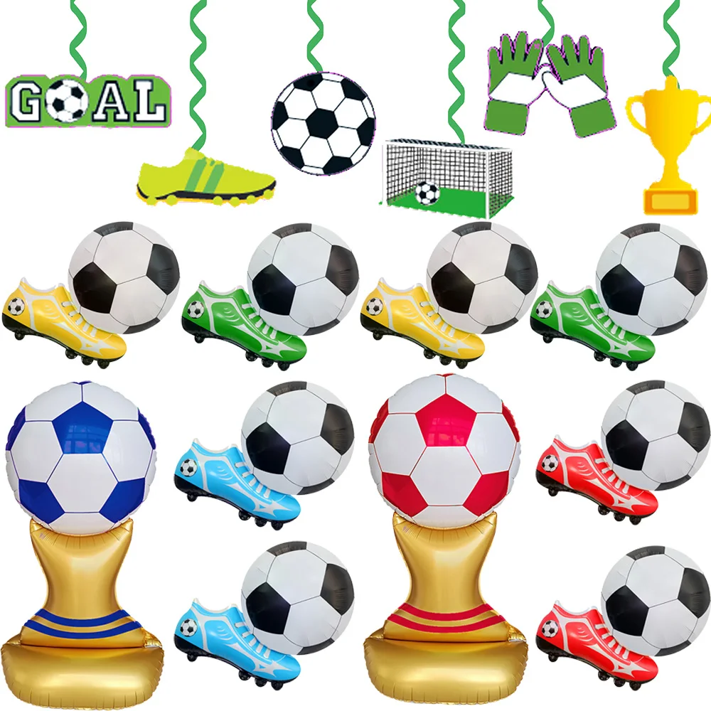 Ballon en aluminium sur pied sur pied, bottes de Football, tentures pour enfants garçons, décorations de fête d'anniversaire, réception-cadeau pour bébé
