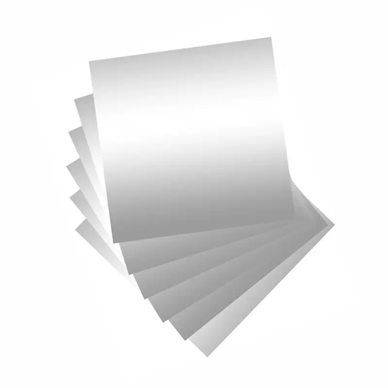 B08B-Silver Metallic Cardstock Paper 12X12, 10 Sheets Foil Board With Mirror Finish For Crafts & Décor