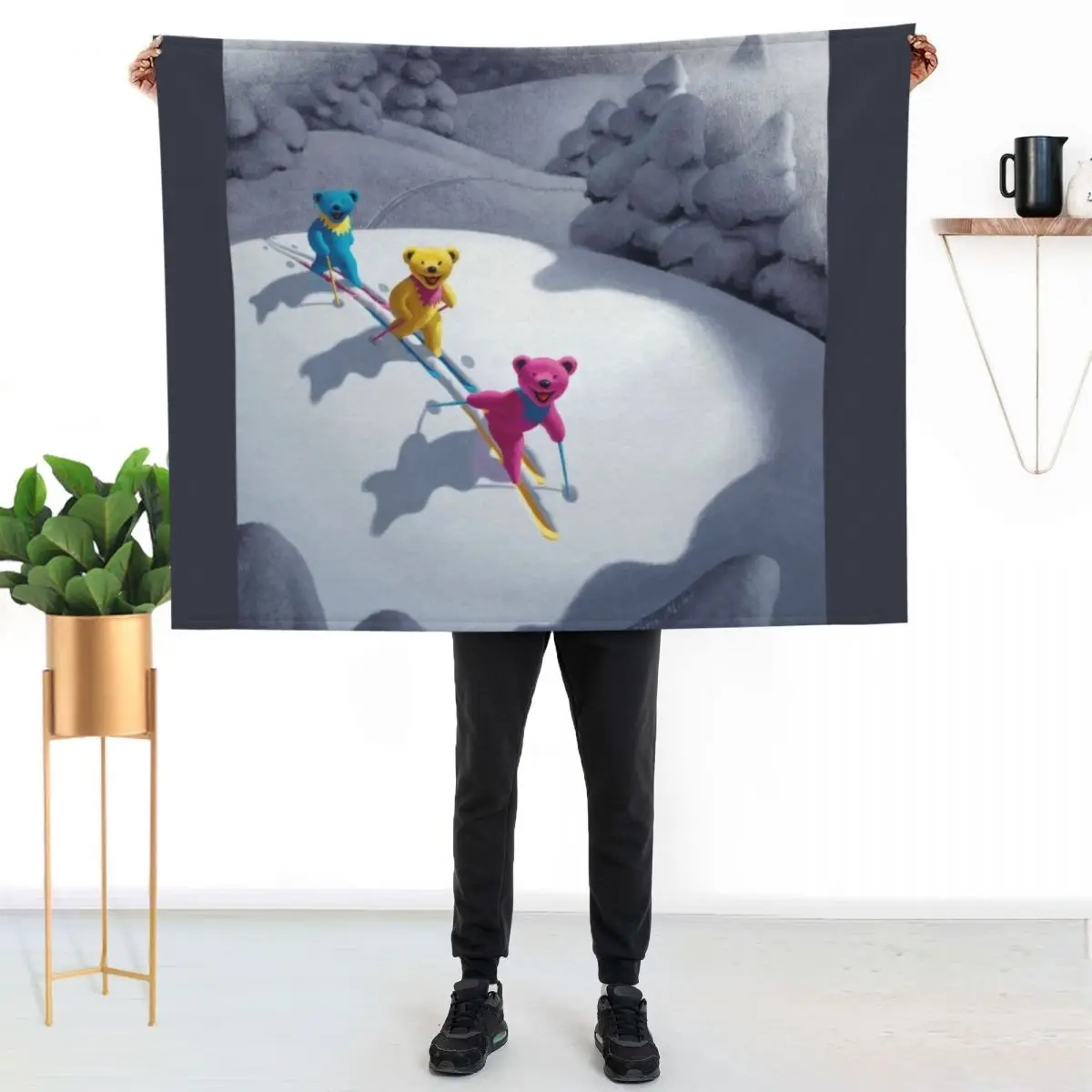 

Back Country Bears 5 x 7 Throw Blanket Soft Solid Color Blanket for Couch Bed