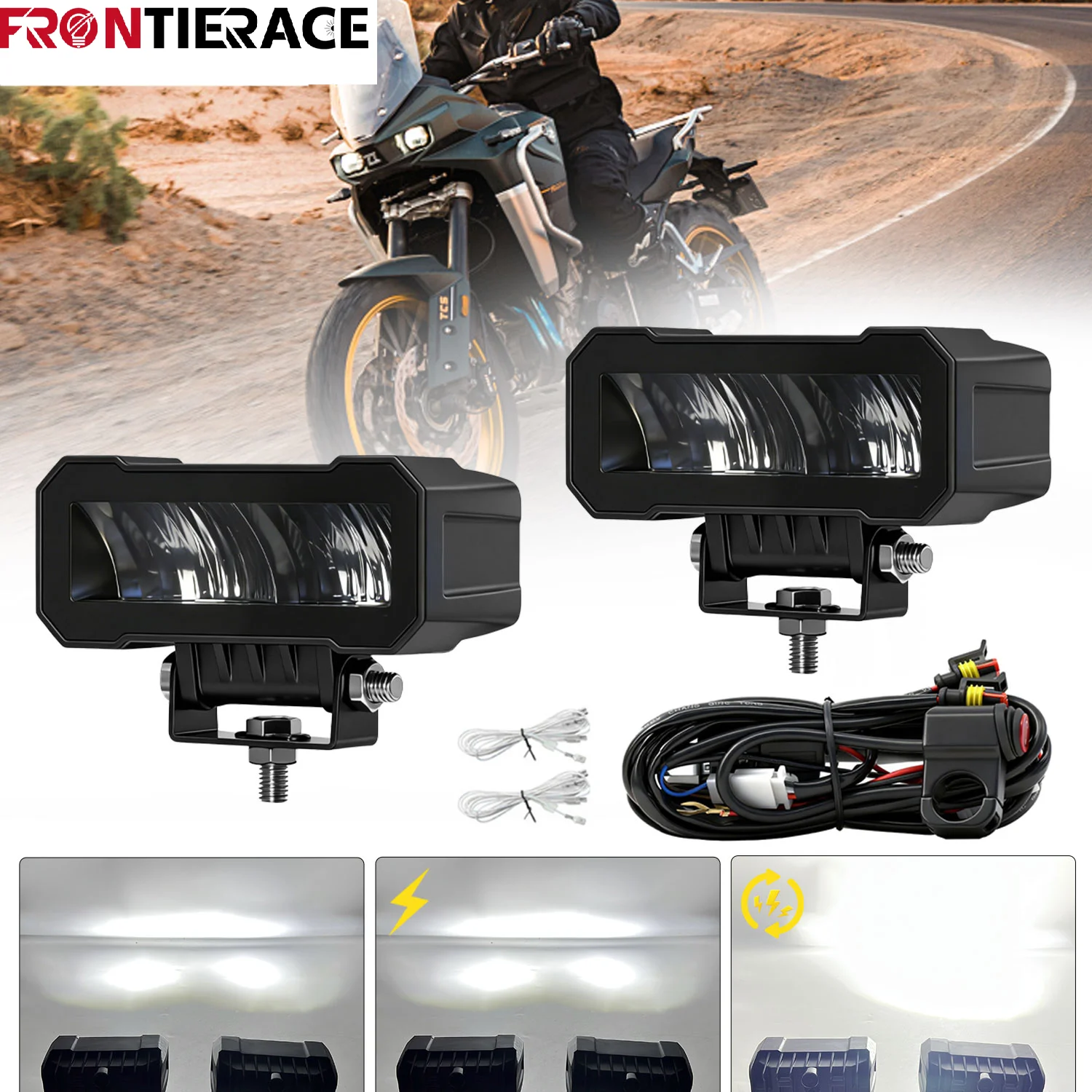 Led 300W Lighthouse Motorcycle Headlights  Projector for Volvo Bicycle Led Spotlight 6000K for ATV Truck Dirt Bike SUV UTV