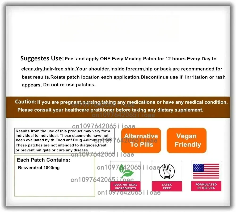 30 Patches L-Glutathione Transdermal Patches Skin Whitening and Lightening with Vitamin C & E