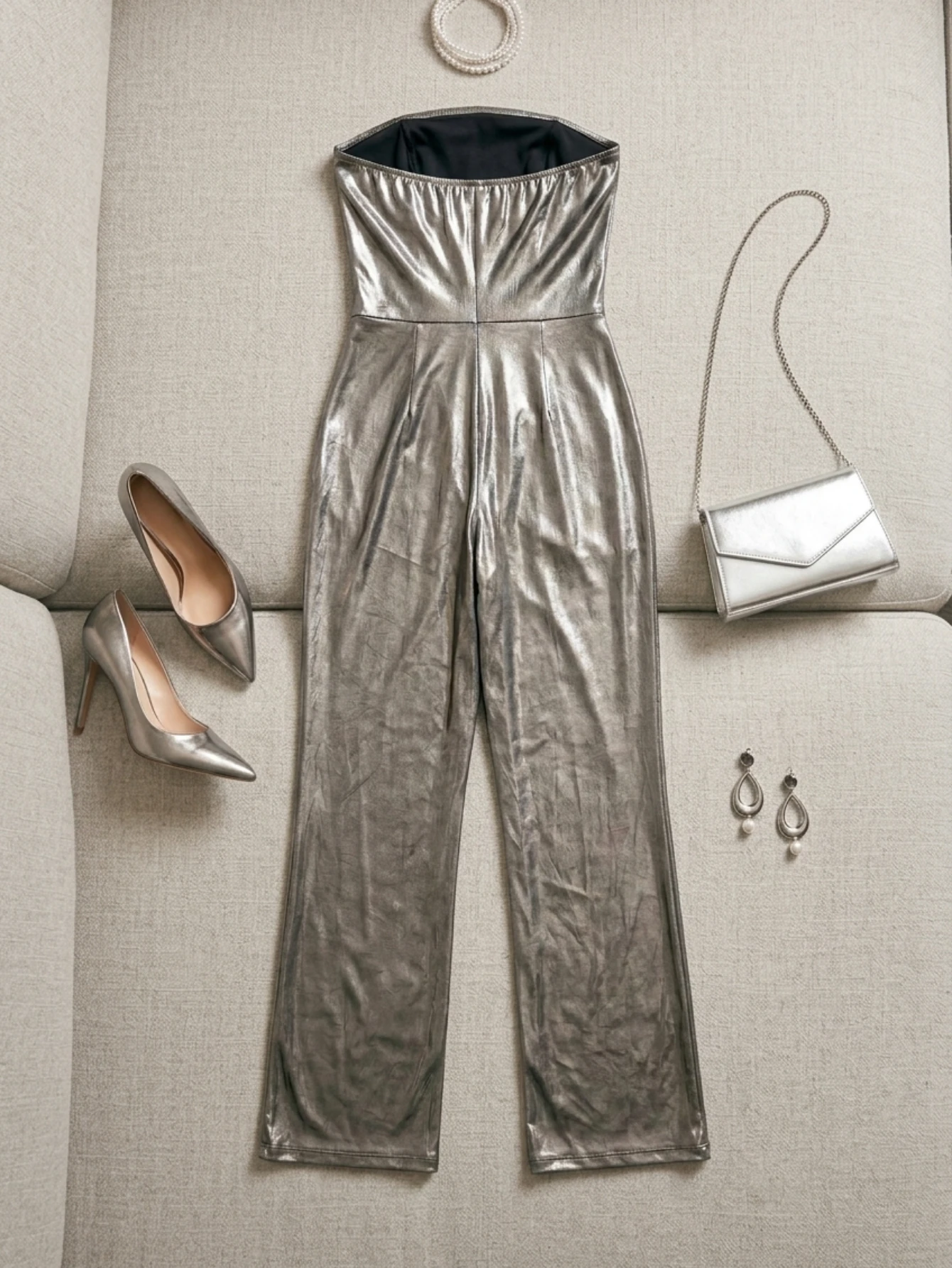 Women Halter Cowl Neck Jumpsuit Sleeveless High Waist Flared Wide Leg Romper For Evening Cocktail Club Party Occasion