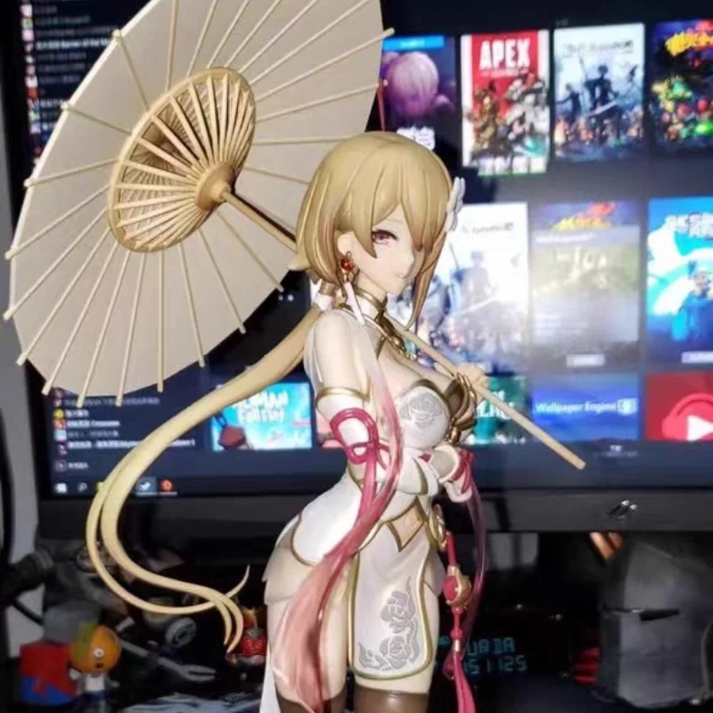 

Game Honkai Impact 3 Figure 25cm Rita Rossweisse Huanxisha Cheongsam Figures Action Black Sexy Silk Model Toy Doll Figures Gifts