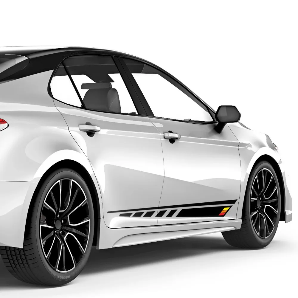 

2pcs Car Door Side Racing Stripes Sticker Graphics Kit Sport Side Decal for Toyota Camry Vinyl Decals Accessories