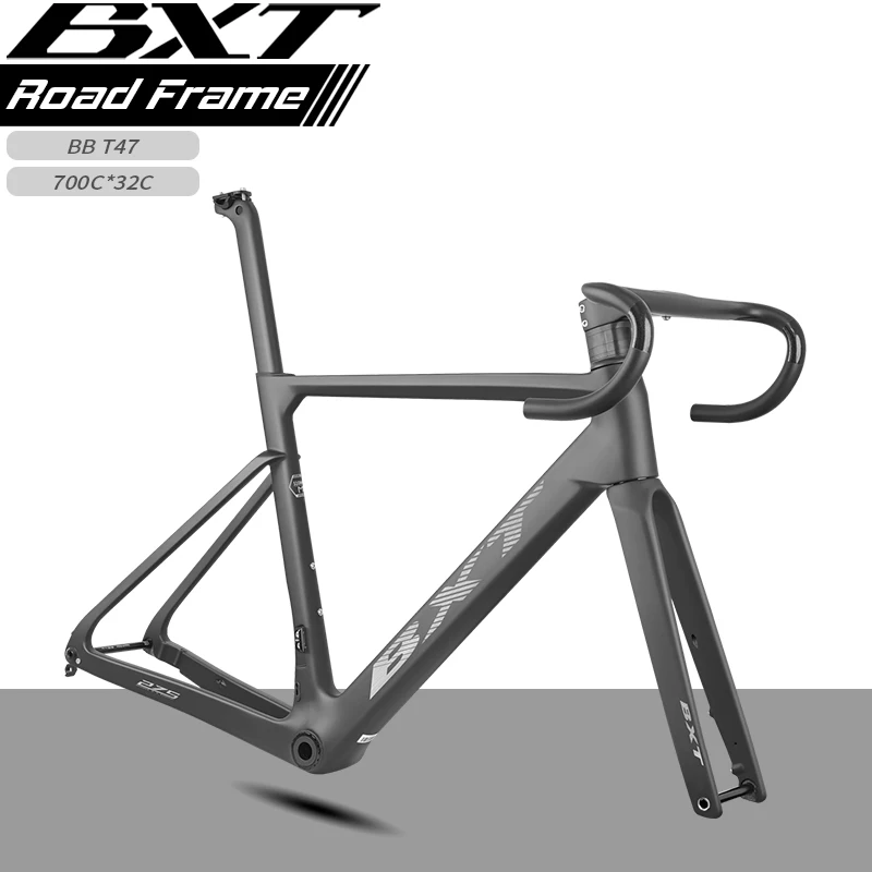BXT T1000 Carbon Road Bike Frame Set with Handle And Seatpost Ultra Light Weight Disc Brake Cycling Frame for Bicycles