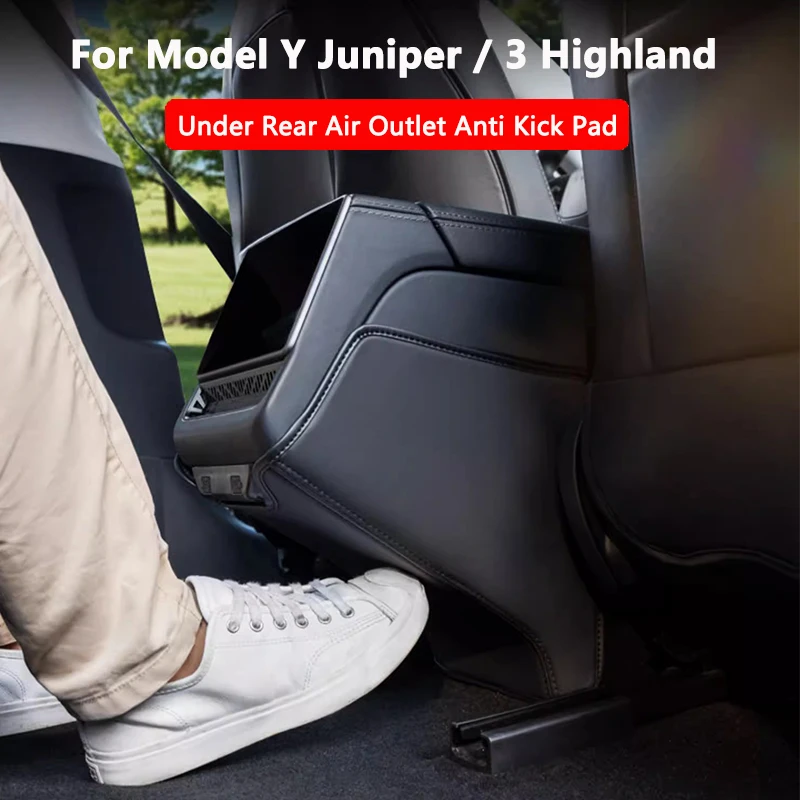 Hinten Air Vent Outlet Abdeckung Für Tesla Modell Y Juniper Modell 3 Highland PU Leder Zurück Auspuff Vent Pad Auto Innen Zubehör