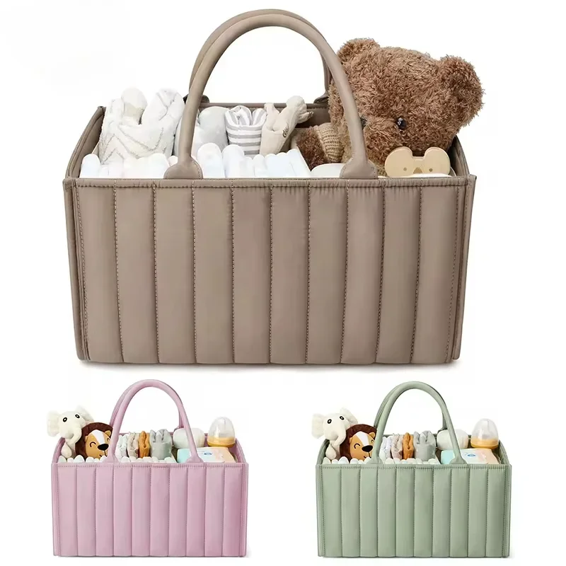 2024 Portable Baby Diaper Organizer Bag Folding High Capacity Diaper Caddies Travel-Friendly Baby Essentials Storage Bag