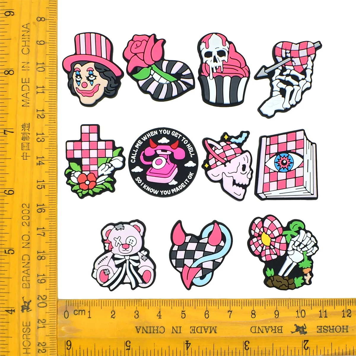 Pink Halloween series hole shoes shoe buckle DIY removable PVC soft rubber shoes flower shoes decorative accessories