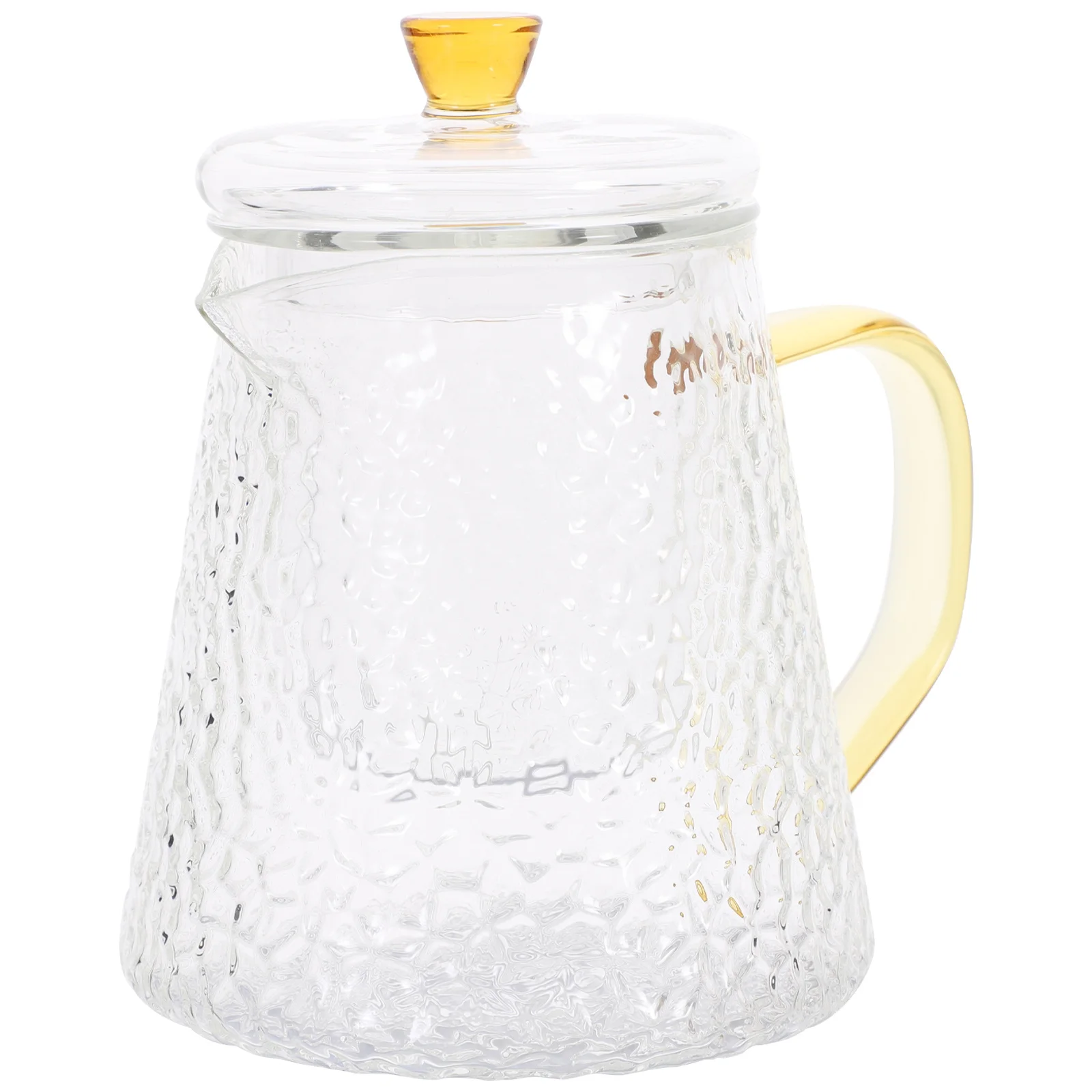 

Clear Glass Teapot Hammered Style Tea Kettle Infuser Portable for Loose Leaf Tea Home Office Use Water Kettle Clear Glass Teapot