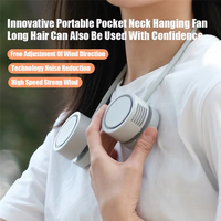 AT93-Large Wind USB Portable Aromatreatment Hanging Neck Fan New Storage Outdoor Leafless Lazy Person Hanging Neck Fan