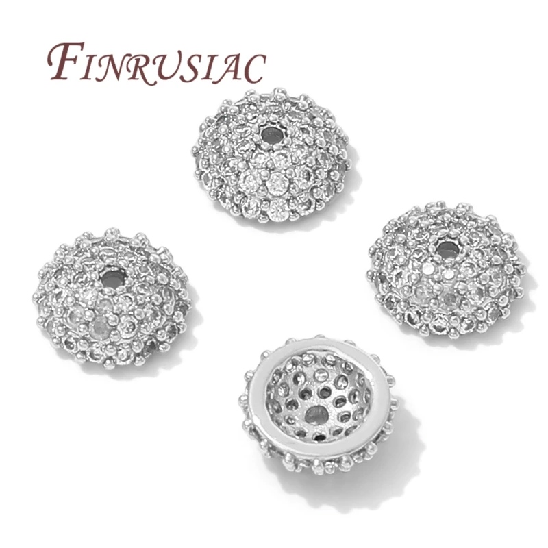 8,5 mm Abstandshalter, Perlenkappen, 18 Karat vergoldetes Messing mit Zirkon-Blumenperlen-Endkappen für Schmuckherstellung, Zubehör, DIY-Zubehör – Detail 17
