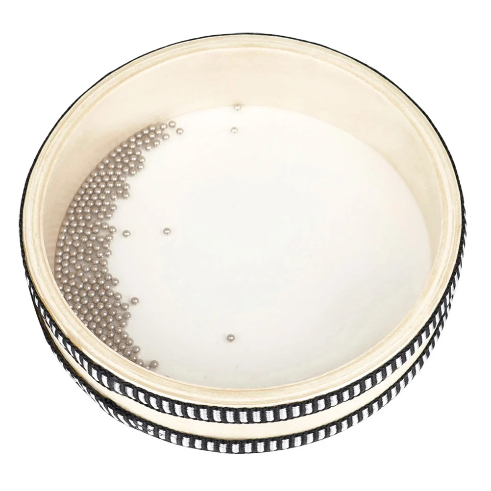 

1pc Transparent Wooden Wave Musical Instrument Double-Sided Hand Drum For Musical Shaking Instrument Pvc Wood Drum