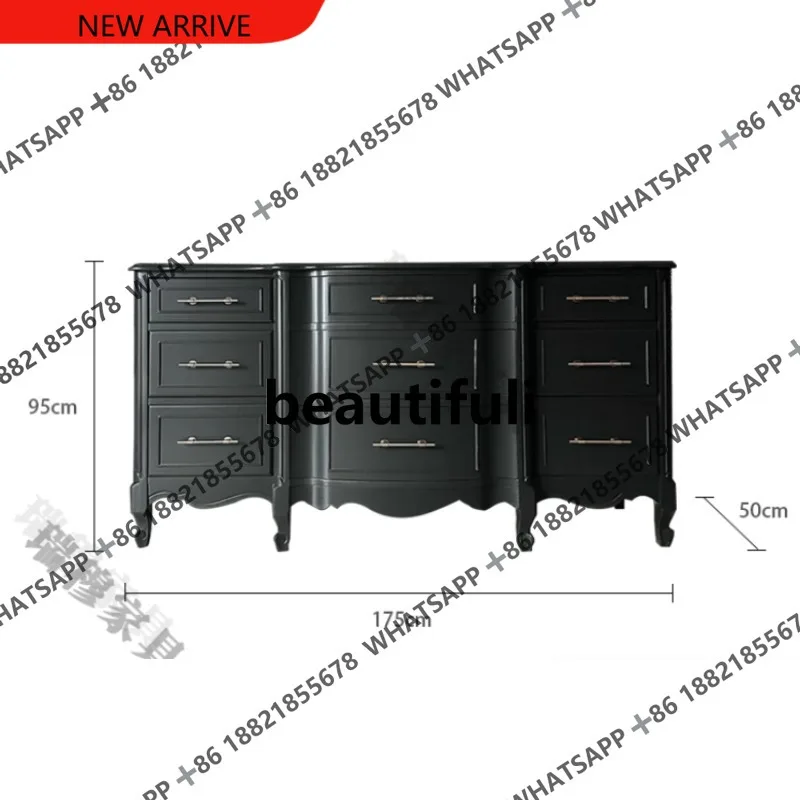 

D178 Средневековый сундук из цельного дерева, шкаф для хранения мелочей в маленькой квартире, простой американский настенный боковой шкаф