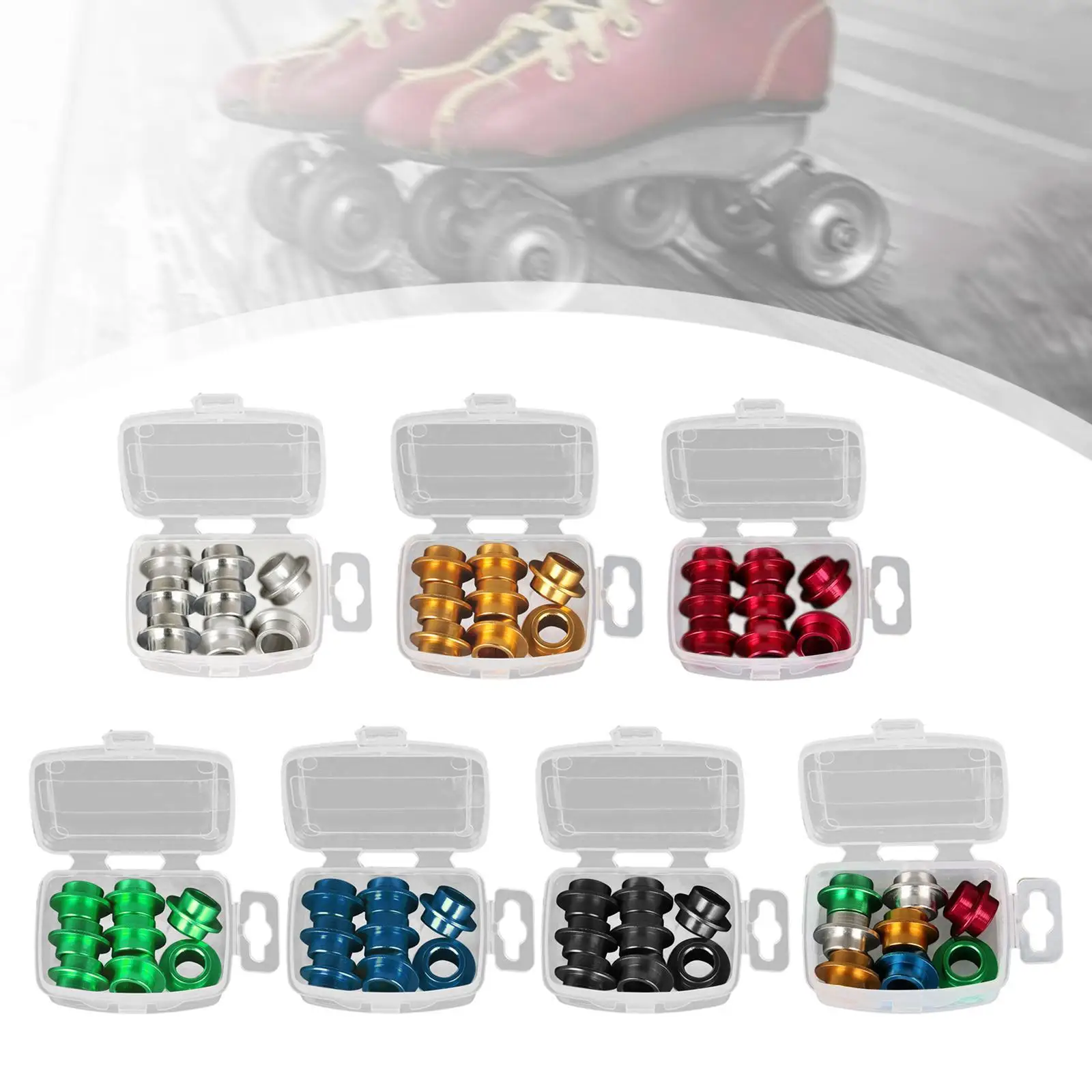 8 ชุดอินไลน์สเก็ตแบริ่ง Spacers สําหรับผู้ชาย, ชิ้นส่วนบูชสําหรับสเก็ต