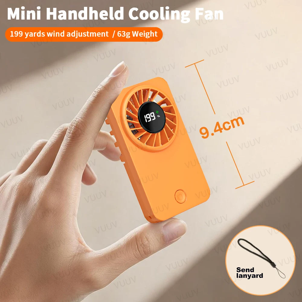 

VUUV Mini Handheld Fan USB Fast Charging Portable Air Calculating Fan Mute Personal Highspeed Fan for Travel Outdoor Activities