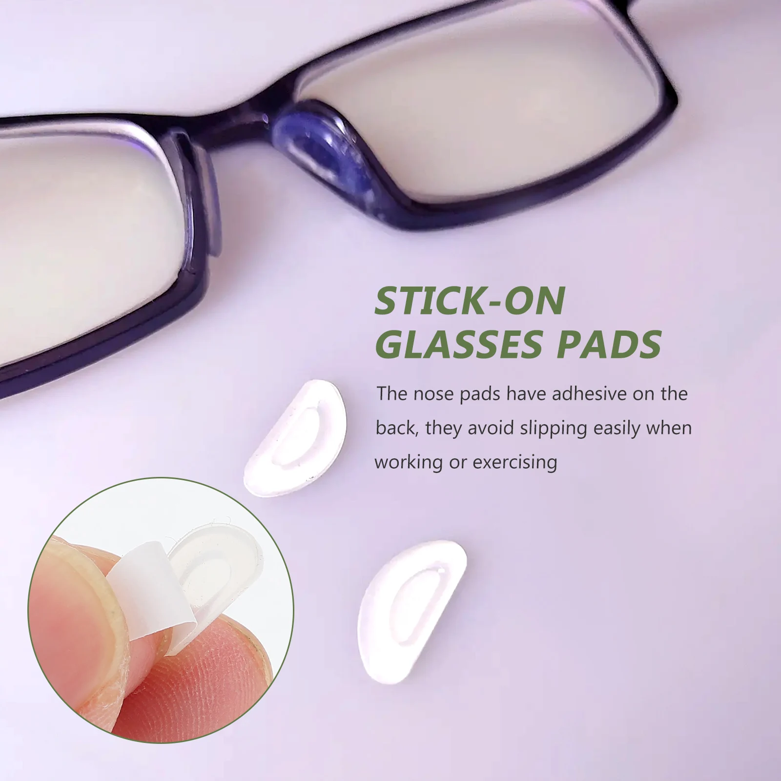 

15 Pairs White D Shape Non slip Glasses Nose Pads Silicone Eyeglass Support Replaceable Comfortable Fit Anti Deformation