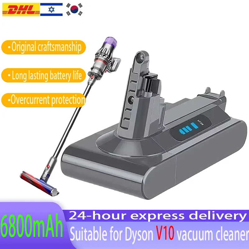 

25.2V 6800mAh 100Wh Replacement Battery for Dyson V10/SV12 - Compatible with Absolute/Fluffy/Cyclone Models | Genuine Spec Li-io