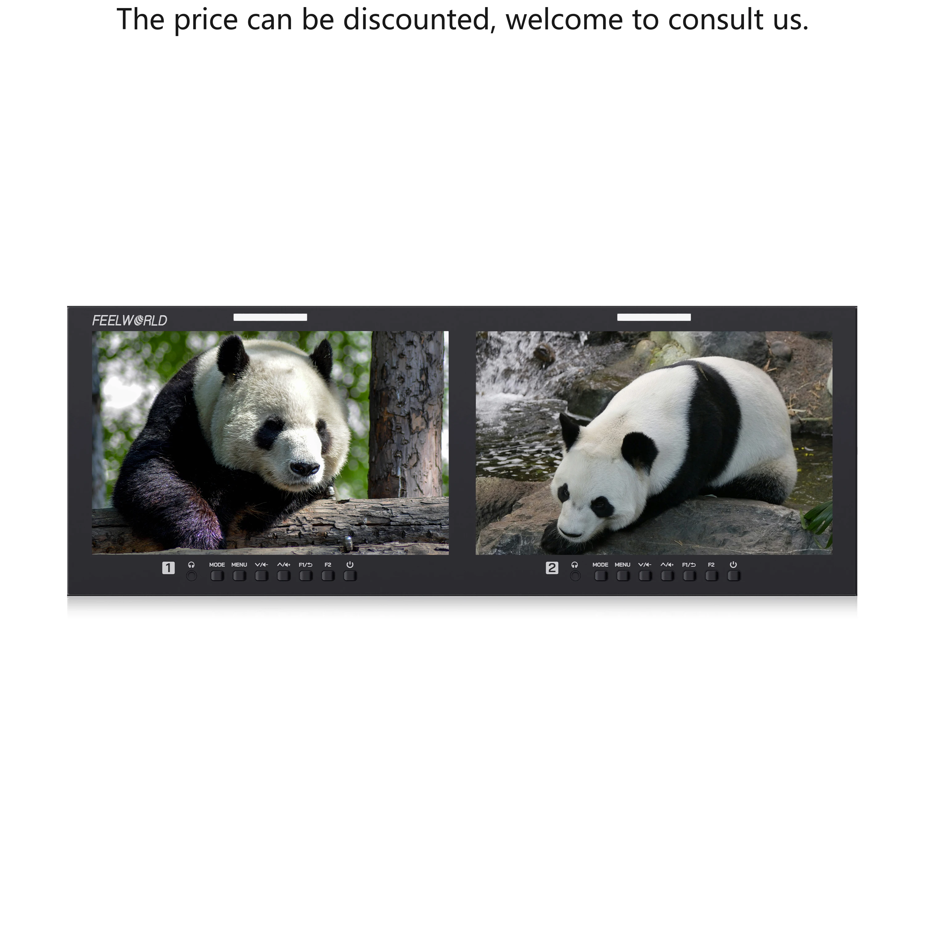 

FEELWORLD D101 PLUS Multi-screen Rack Mount Monitor, HD Rack Mount Monitor, Dual 10.1"4RU 4K HDMI/SDI, Packaging Custom Factory