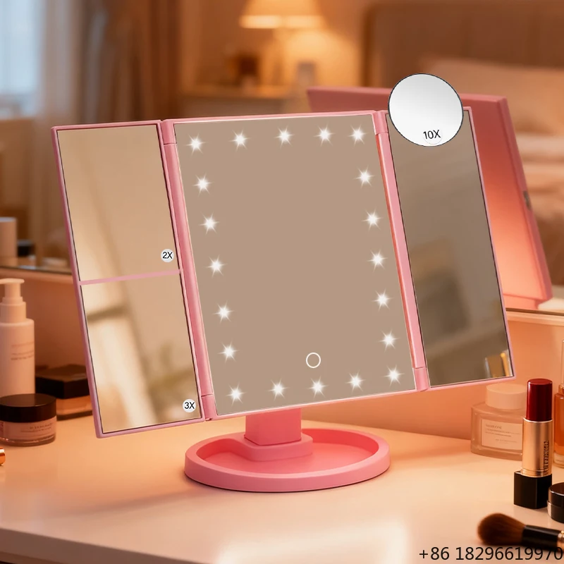 Hot Selling Touch Control Makeup Mirror With Anti-Fog Feature Dual Power Supply Clear Reflection Humid Bathroom Vanity Mirror