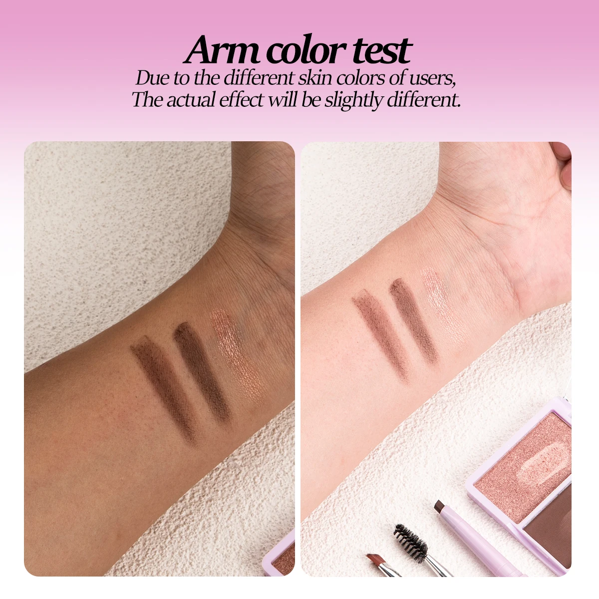 Set di polvere per sopracciglia a 4 colori Crema modellante per sopracciglia con stencil per sopracciglia Pennello per sopracciglia Kit per trucco facile da usare per principianti