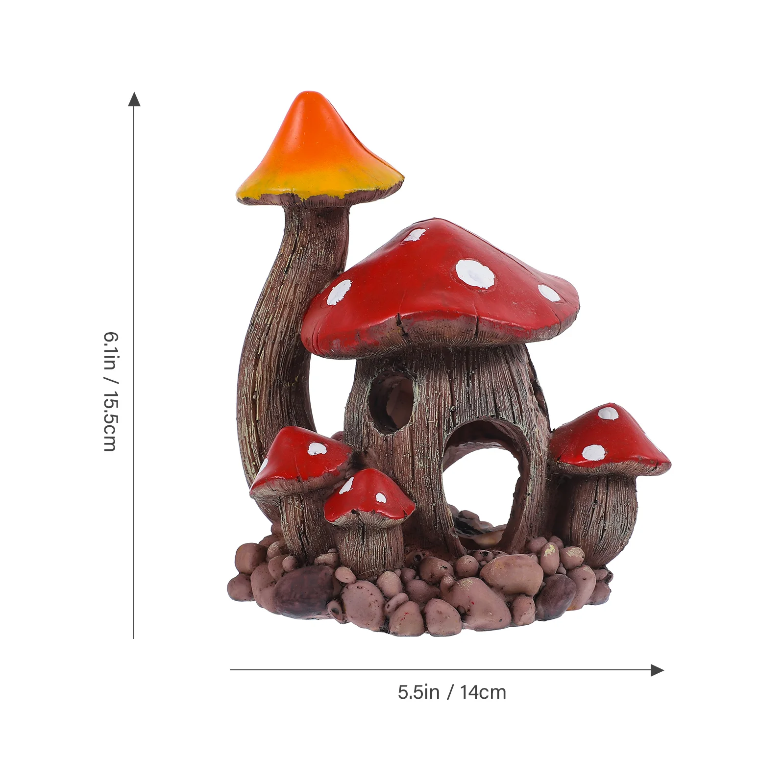 

Mushroom Fish Tank Shelter Breeding Cave Decorations Resin Material Vivid Playing Place Freshwater Aquarium
