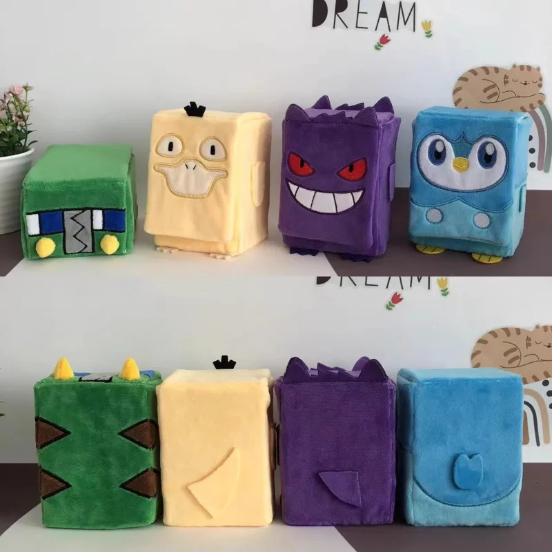 Pokemon PTCG Charjabug Psyduck Gengar Piplup Self Made Plush Card Storage Box Anime Classics Game Collection Cards Toy Gift