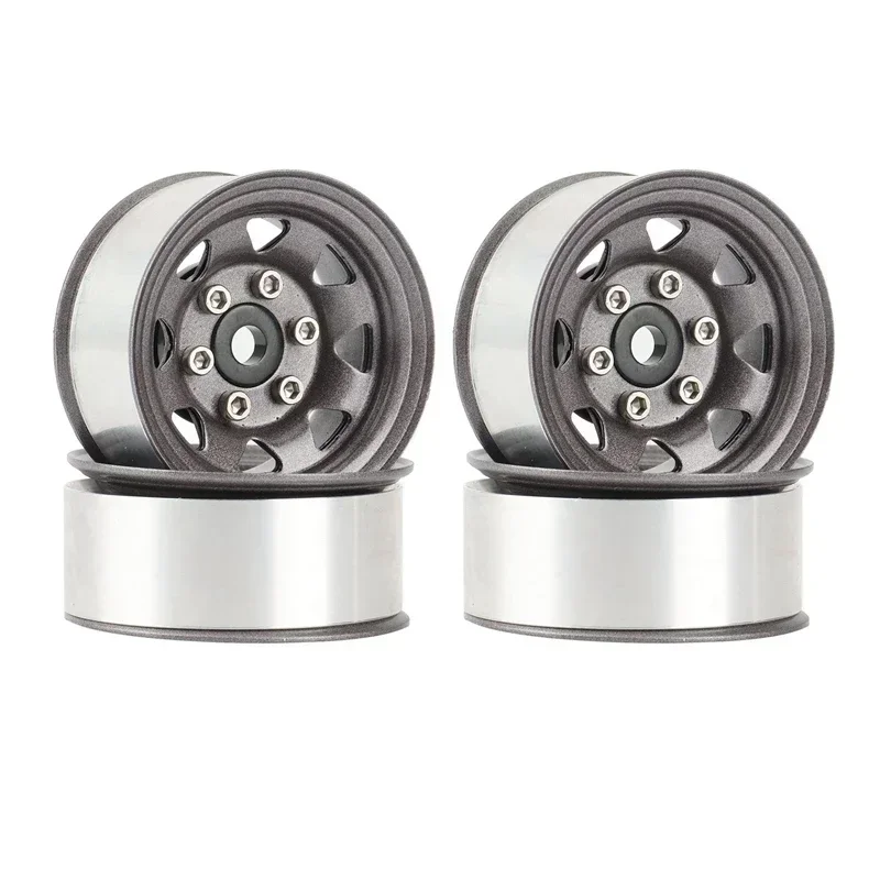 4 pçs 1.55 metal beadlock roda aro hub para 1/10 rc rastreador carro axial yeti jr 90069 rc4wd d90 tf2 tamiya cc01 lc70 mst