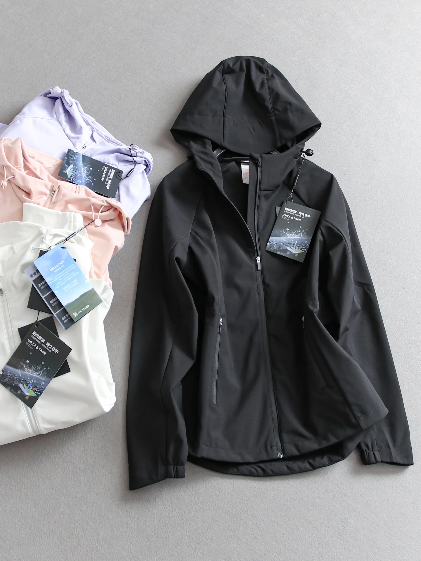 

Women's Outdoor Windproof Fleece Jacket Long Sleeve Hooded Soft Coat Lightweight Warm Hiking Mountain Climbing Coat