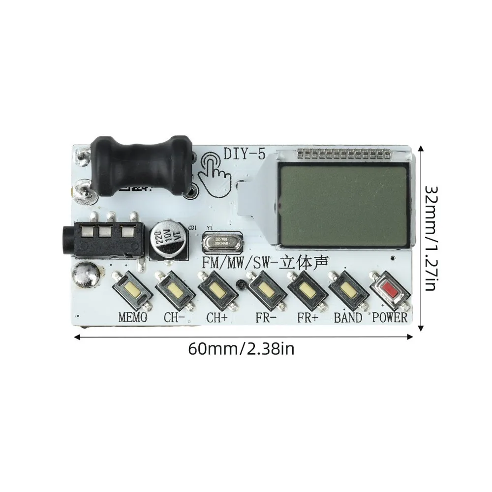 87–108MHz FM MW SW Multi Band Radio Module Medium Wave Shortwave FM Receiver 12/24H Clock Auto Scan Station Save Low Power