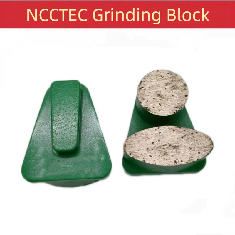 

[1 Round and 1 Oval Segments] 9pcs Diamond Concrete Grinding Polishing Blocks Shoes for Scanmaskin Schwamborn Floor Grinder