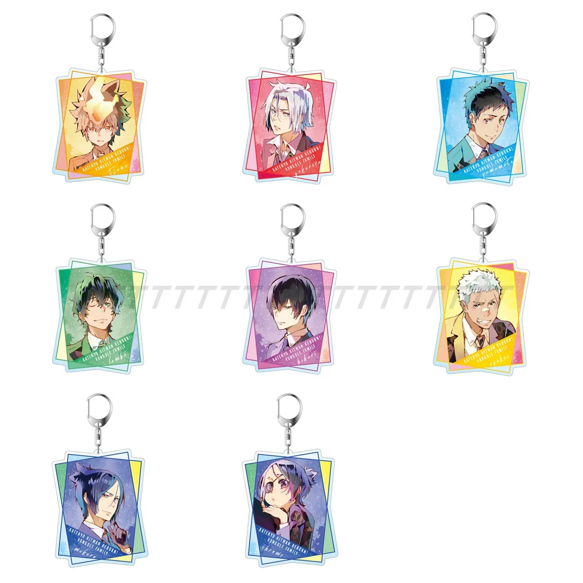 

Game Hibari Kyouya Sawada Tsunayoshi Sasagawa Ryouhei Keychain Doll Anime Rokudou Mukuro Acrylic Keyring Pendant for Gift