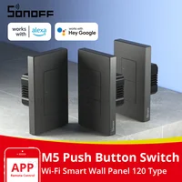 SONOFF-Interruptor de pared inteligente M5, pulsador tipo 120, 1/2/3 entradas, Panel de pared para casa inteligente, Control remoto por aplicación, compatible con R5