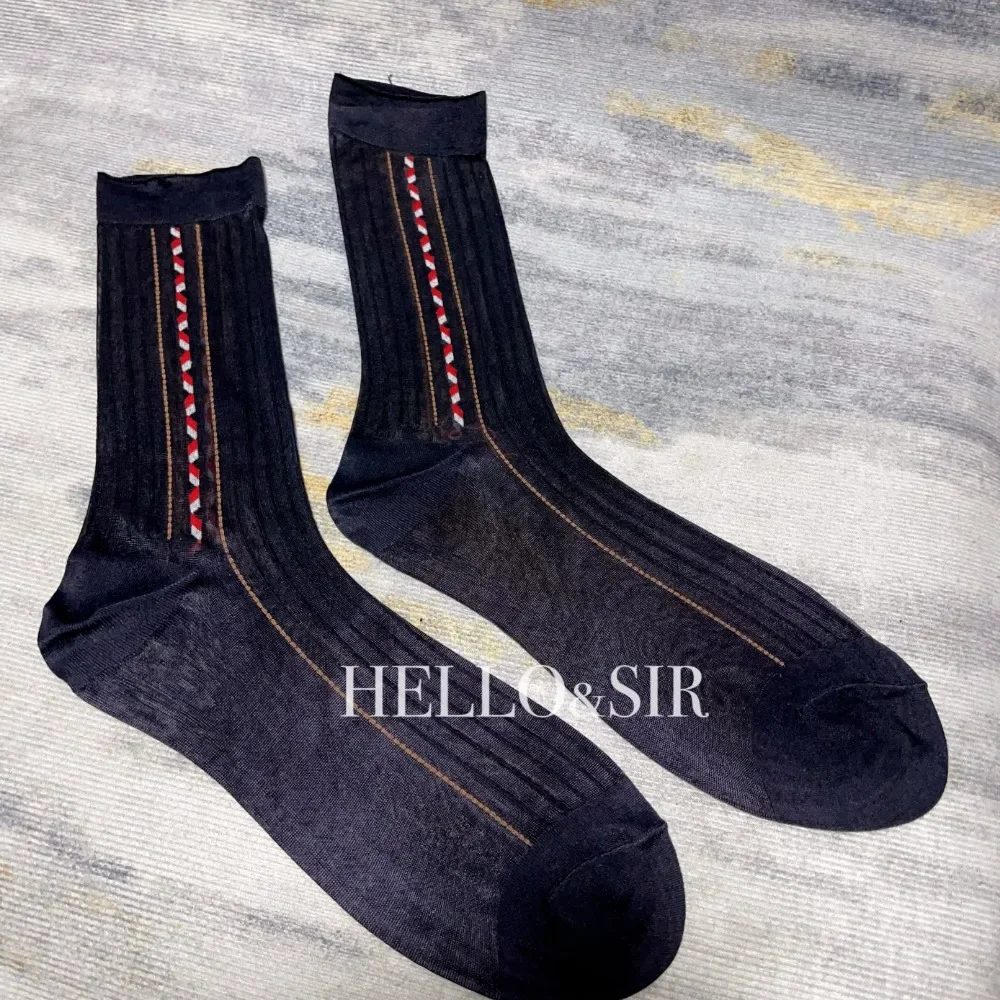 New Dress Socks for Men High Quality Hombre Business Breathable Formal Wear Suit Work Socks Man Sexy Erotic Thin Sheer Stockings