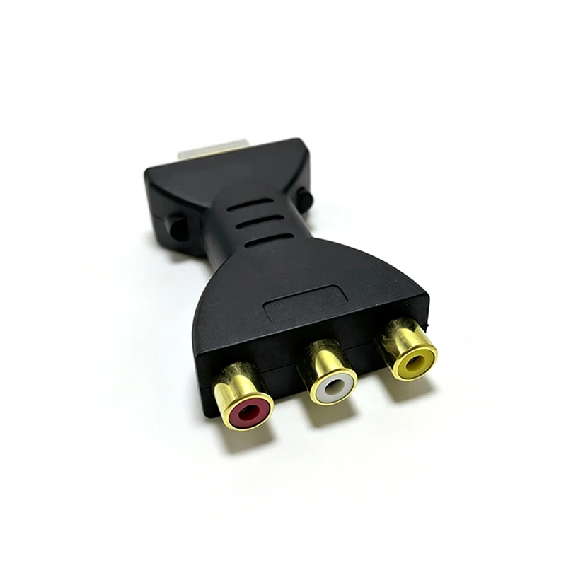 HDMI Male to 3RCA Female AV Adapter, Gold‑Plated HDMI to Composite Audio Video RCA Connector for Old TV Media Device ﻿
