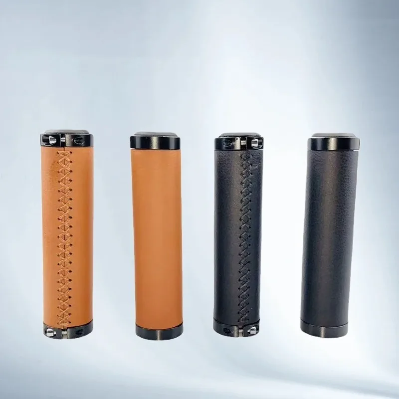 Hand-stitched Leather Bicycle Handlebar Cover Wear-resistant Anti-slip Grip for Fixed Gear Scooter Cycling Parts