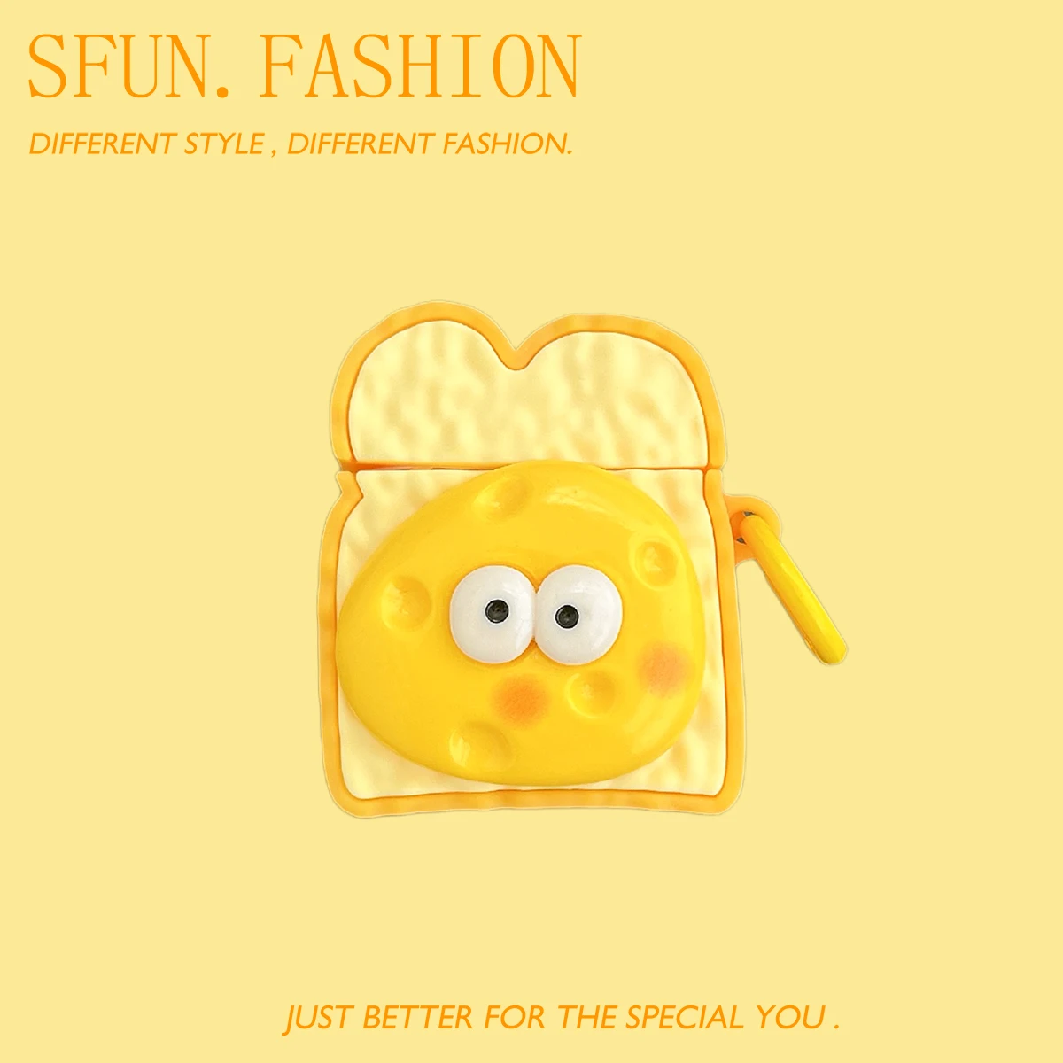 

Suitable For AirPods Pro2 Protective Case New Cheese Toast AirPods 3/2/1 Apple Headphone Case Silicone Anti Drop