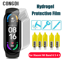 1/3/5pcs Hydrogel Protective Film For Xiaomi Mi Band 7 6 5 4 3 Screen Protector Soft Tpu Film Cover Full Screen For Mi band 7 6