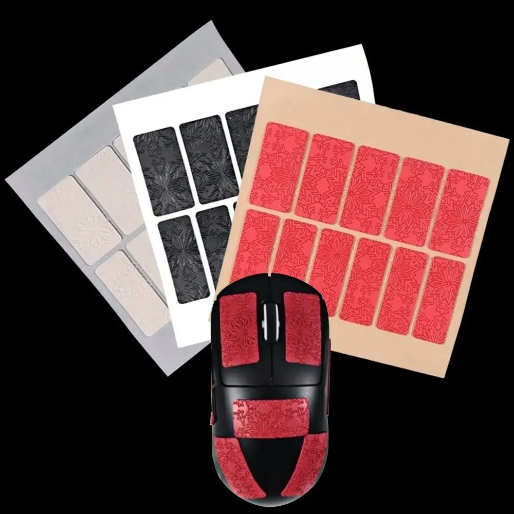 Leather Texture Universal Mouse Sticker Wear-Resistant Sweat-Proof Anti-Skid Mouse Sticker Cut-Free Design DIY Mouse Grip Tape