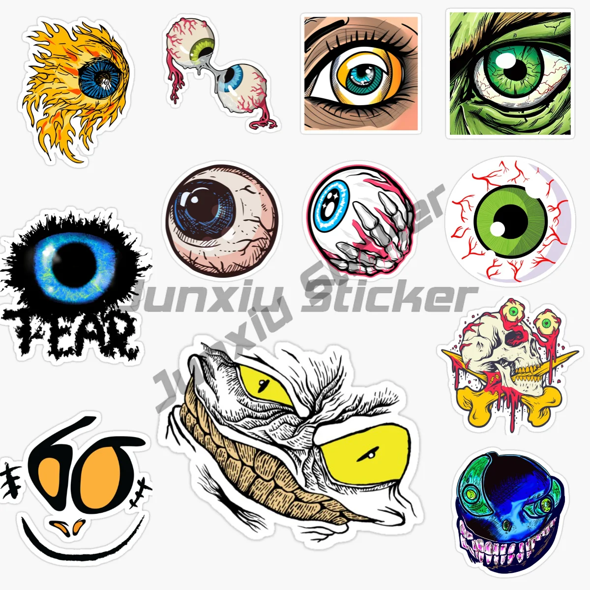 

Evil Angry Eye Eyes Vinyl Waterproof Self-adhesive Car Sticker Laptop Wall Window Bumper Decal