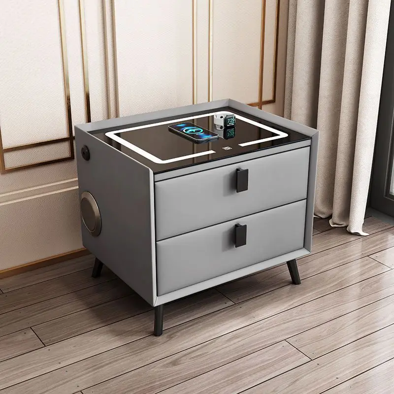 Smart Bedside Table With Voice Assistant and Remote Control Storage