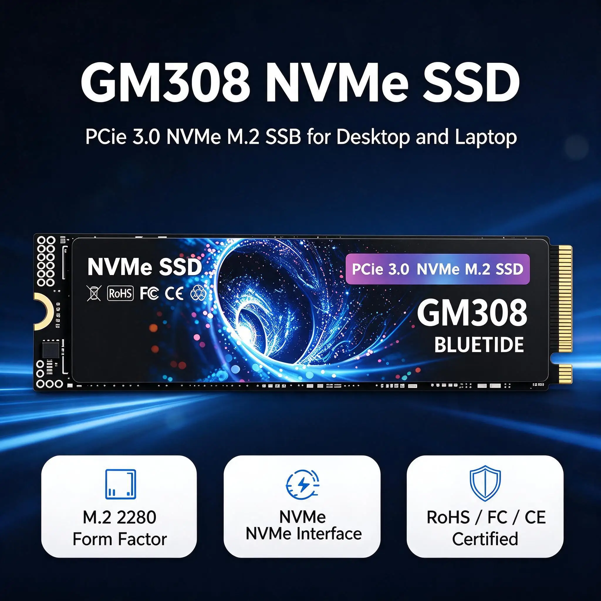Built-in M.2 NVMe SSD, 1TB/4TB/2TB/500GB, Fast Performance Storage, Desktop, PC, Laptop, Gaming. Max Core.