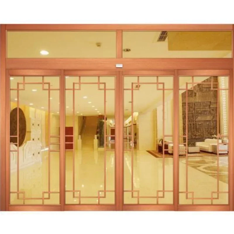 oredy slide door glass aluminum automatic open door system with microwave motion sensor