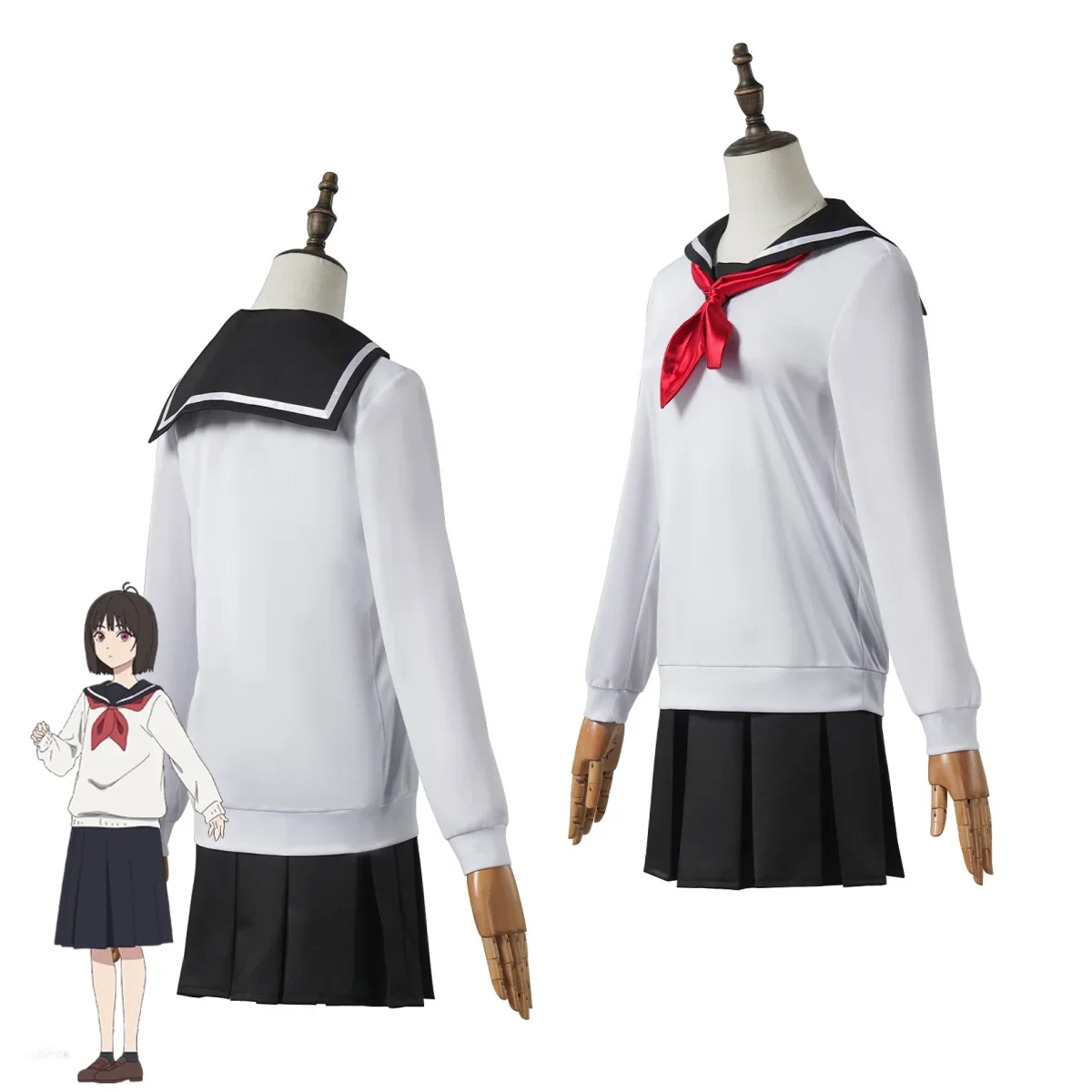 SHOSHIMIN Anime disfraz de Cosplay de oveja Yukina blanca, Tops de manga larga, uniforme escolar para mujer, encantador