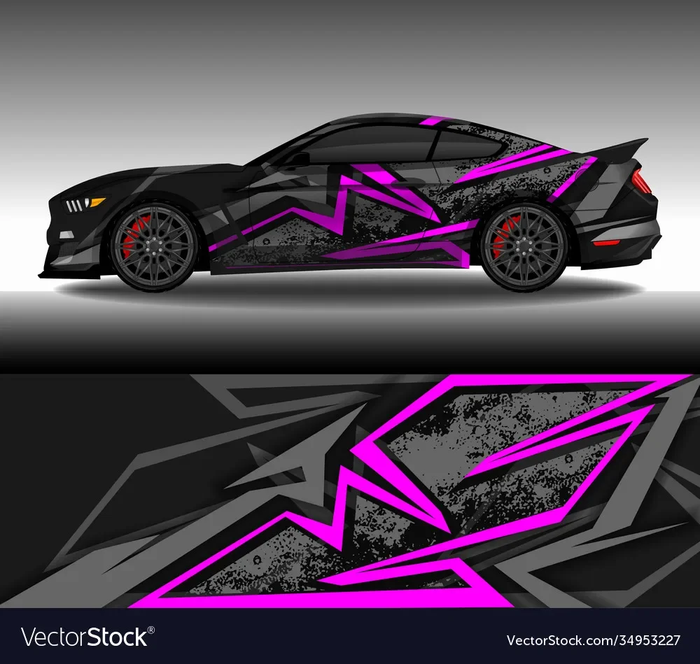 Purple Line Car Graphic Decal Full Body Racing Vinyl Wrap Car Full Wrap Sticker Decorative Car Decal  Width 100cm 2PCS