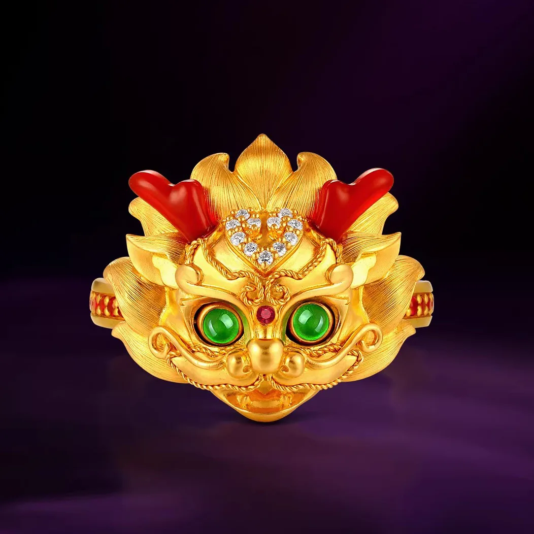 

Кольцо Kaivy Golden Enchanted Eye Blinking Bell Ring в ретро-стиле, легкое, роскошное, с бриллиантами и вставками из красного корунда