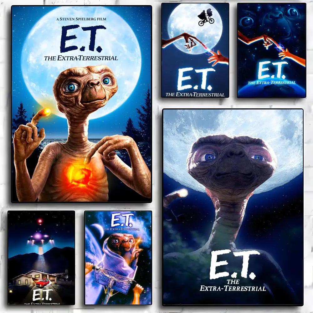 E.T. the Extra-Terrestrial Movie Poster Home Living Bed Room Bar Hallway Sticky Wall Art Printing Waterproof Aesthetic Decor