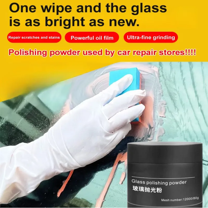 Auto Front Windshield Oil Film Removal Cleaning Powder Powerful Remove Window Wiper Glass Splash Marks Polishing Powder